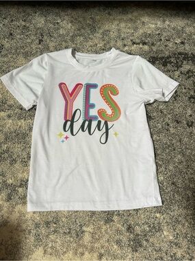 White "YES day" Graphic Tee for Kids